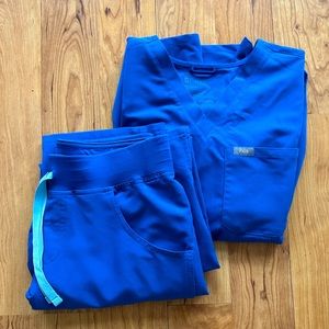 Royal Blue Figs Scrub Set